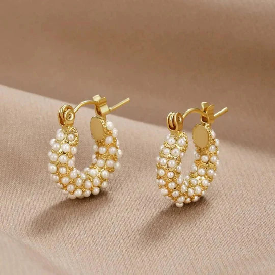 Pendientes de oro con perlas