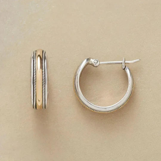 Vintage Golden Line silver earrings