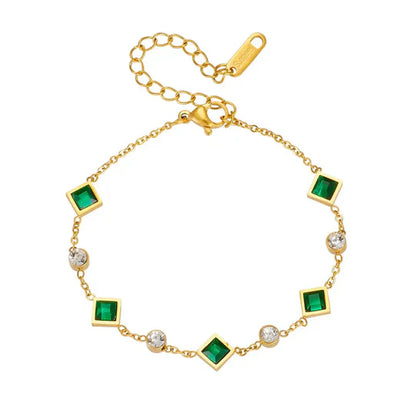 Pulsera Carolina con esmeralda.