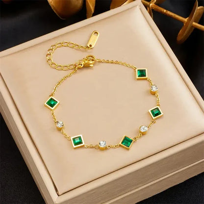 Pulsera Carolina con esmeralda.