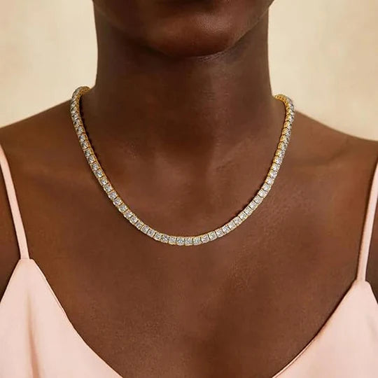 Gold gemstone necklace