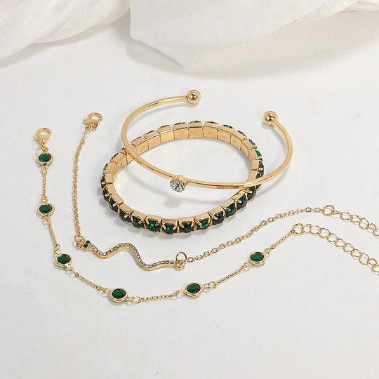 Juego de pulseras Emerald Glamour
