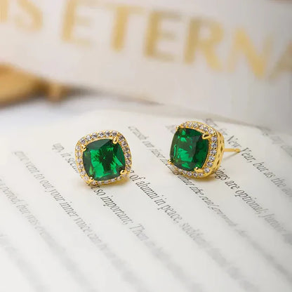 Pendientes Karina con piedra esmeralda