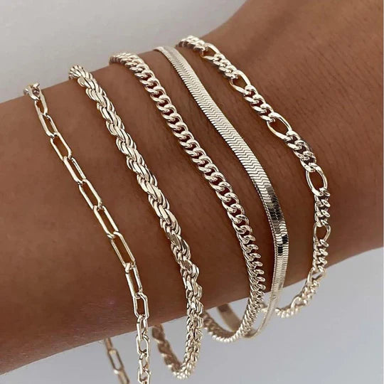 Gold bracelet set