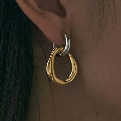 Vintage two-tone metal Earrings